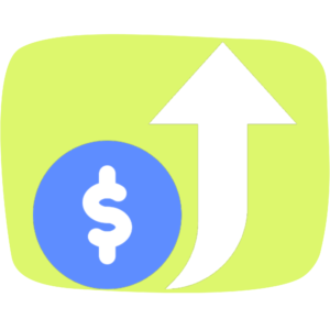 dollar sign with arrow pointing up